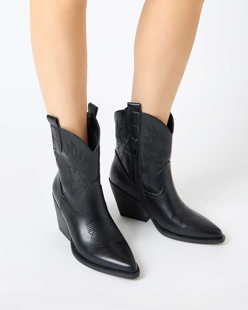 BOOTS RAIN DEMI-BOOT TEXAN SYNTHETIC NER, BLACK