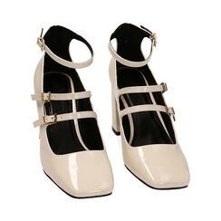 Décolleté panna in vernice, tacco 8 cm, Primadonna, 224912907VEPANN038, 002 preview