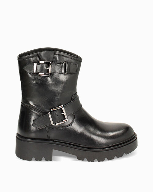 Biker negros de piel, BLACK
