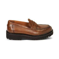 Mocassini platform cognac in pelle, Primadonna, 221406942PECOGN035, 001 preview