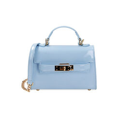 Borsa a trapezio celeste in vernice, Primadonna, 215124555VECELEUNI, 001 preview