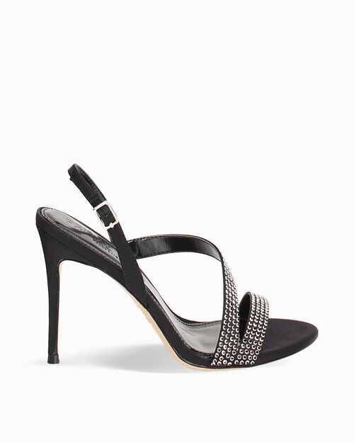 CHAUSSURES POUR FEMMES SANDALE SATIN DES, BLACK