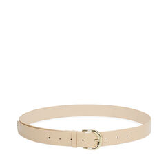 Ceinture beige avec boucle dor&eacute;e, Primadonna, 27B413710EPBEIGUNI, 001a