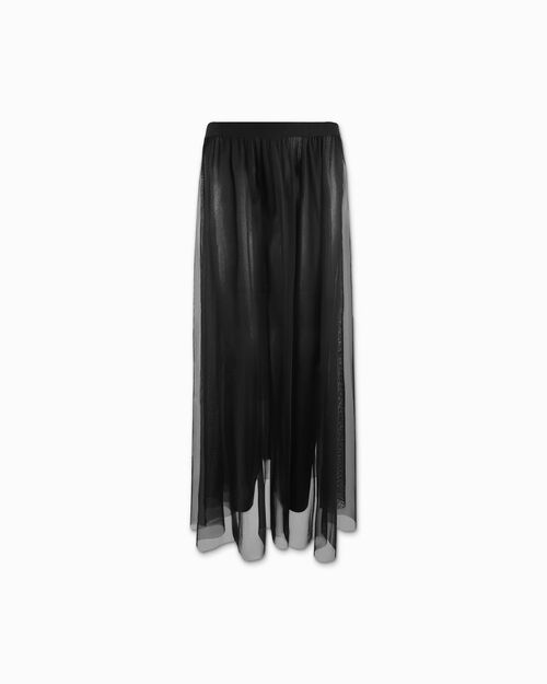 Jupe noire pliss&eacute;e en tissu pour femme, 