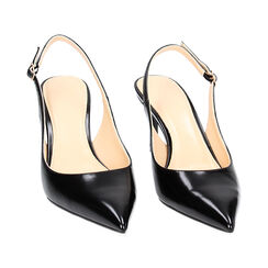 Décolleté slingback nere, tacco 7,6 cm, Primadonna, 232156704ABNERO037, 002 preview