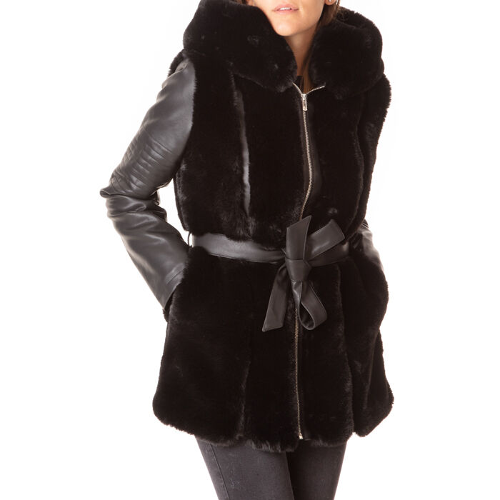 pelliccia nera donna