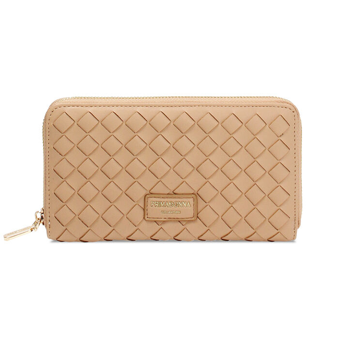 Portafoglio donna beige intrecciato, Primadonna, 255700503EIBEIGUNI