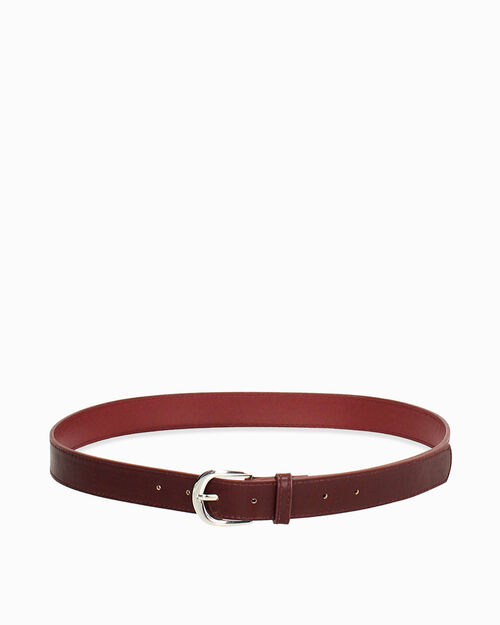 Cintura bordeaux fibbia argentata, BURGUNDY