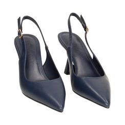 Décolleté slingback blu, tacco 8 cm, Primadonna, 234934803EPBLUE035, 002 preview