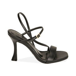 Sandali neri, tacco 9,5 cm, Primadonna, 212110712EPNERO036, 001 preview