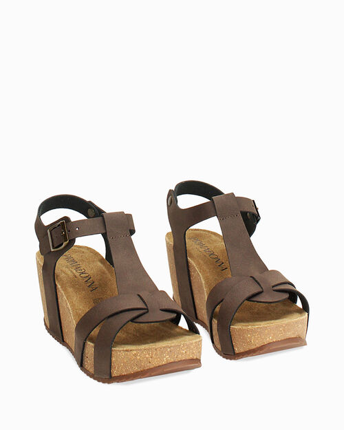 Zeppe testa di moro tacco 6,5 cm, DK BROWN