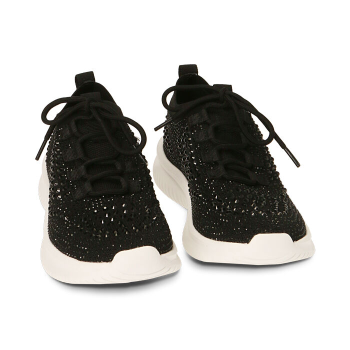 Slip on donna nere con strass Primadonna Collection