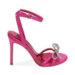 Sandali bow fucsia in raso, 10,5 cm, Primadonna, 212163163RSFUCS038, 001a