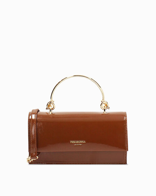Mini bag marrone con tracolla removibile, BROWN