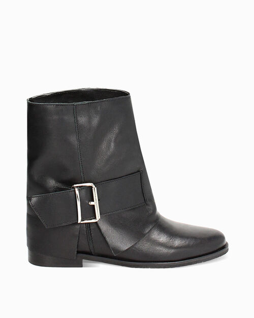 Stivaletti texani neri in pelle, tacco 3 cm, 