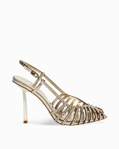 WOMEN SHOES CHANEL OPEN TOE BRAIDED STON, GOLD