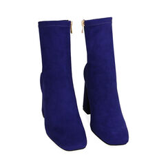 Bottines violettes en microfibre, talon 8,5 cm , Primadonna, 204910801MFVIOL036, 002 preview