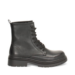 Anfibi neri con suola in gomma di 4,5 cm, Primadonna, 262810213EPNERO035, 001a