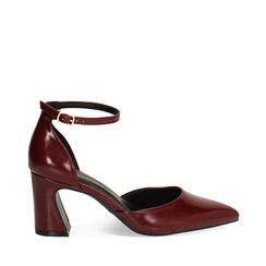 Décolleté open shank bordeaux con tacco di 7,3 cm, Primadonna, 264909512EUBORD035, 001a