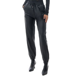 Pantalone nero in tessuto, Promozioni, 24B400271TSNEROM, 003 preview