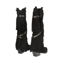 Stivali texani in camoscio nero con dettagli sofisticati, Primadonna, 26B800515CMNERO036, 004 preview