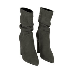 Ankle boots grigi in microfibra, tacco 10,5 cm , SALDI, 182134130MFGRIG040, 002 preview