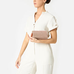 Clutch mujer rosa dorada laminada con piedras, Primadonna, 255108825LPRAORUNI, 002 preview