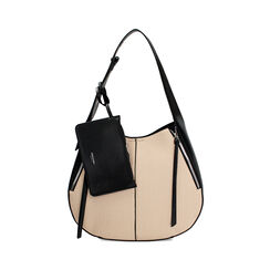 Borsa a spalla donna beige-nera, Primadonna, 25D585031EPBENEUNI, 001a