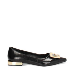 Ballerines brillantes noires avec semelle en caoutchouc, Primadonna, 264934601EUNERO035, 001a
