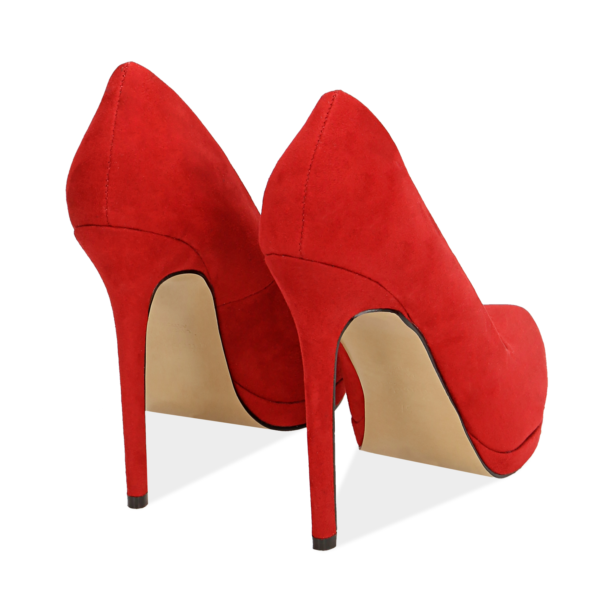 Décolleté rosse in microfibra con plateau, tacco 12 cm | Primadonna  Collection
