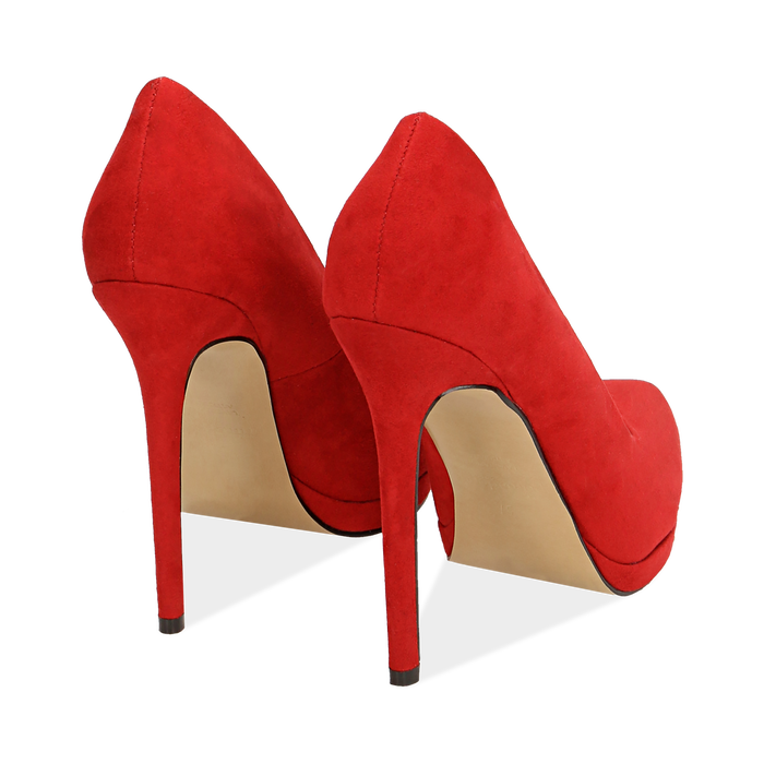 Decollete Rosse In Microfibra Con Plateau Tacco 12 Cm Primadonna Collection