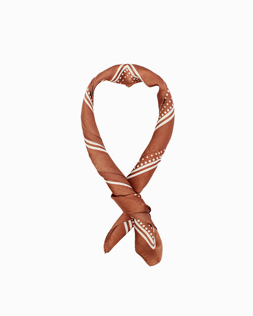 Foulard da donna cognac a fantasia, 