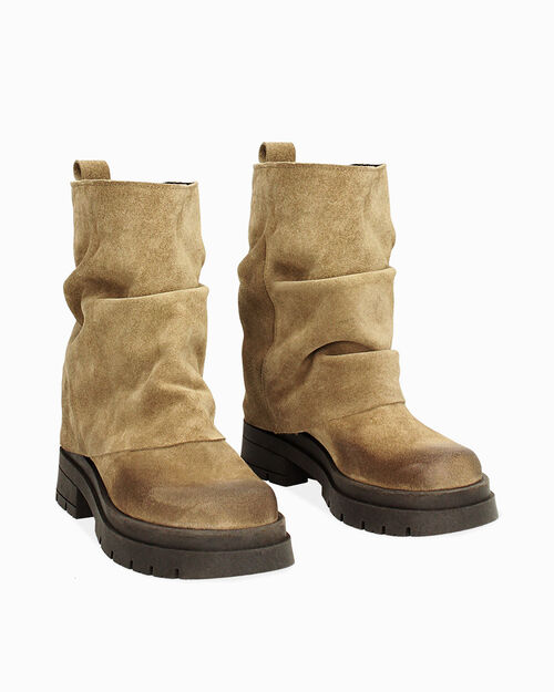 ZAPATOS BIKER SUEDE TAUP, TAUPE