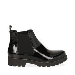 Chelsea boots neri in vernice, Stivaletti, 140608573VENERO036, 001a