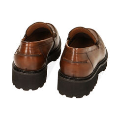 Mocassini platform cognac in pelle, Primadonna, 221406942PECOGN035, 003 preview