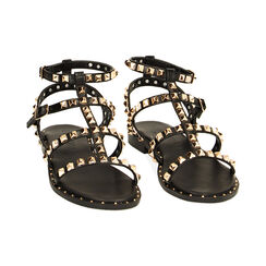 Sandali bassi neri con borchie, Ultime occasioni, 234922829EPNERO038, 002 preview