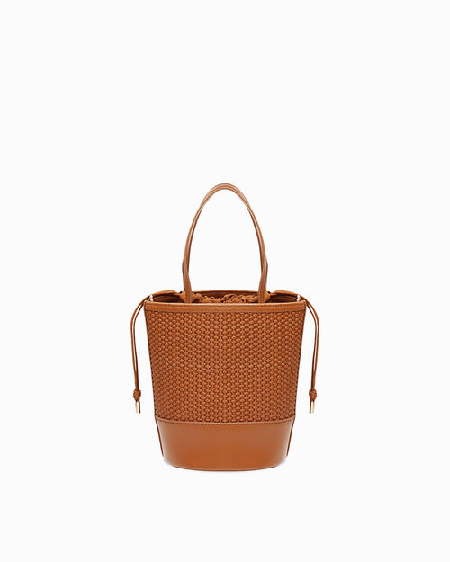 Bolso de mano cognac con bandolera removible, COGNAC