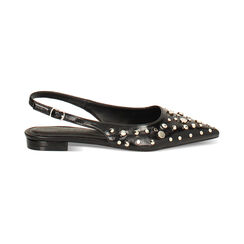 Ballerina slingback nera con borchie lucide, Primadonna, 264906053SBNERO041, 001 preview
