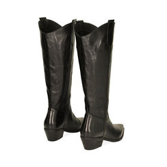 Bottes texanes noires en cuir, Primadonna, 23B810823PENERO039, 003 preview