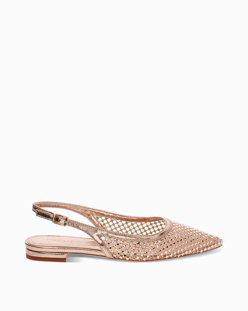 Ballerine slingback rosa-oro con pietre, MULTI COLOR