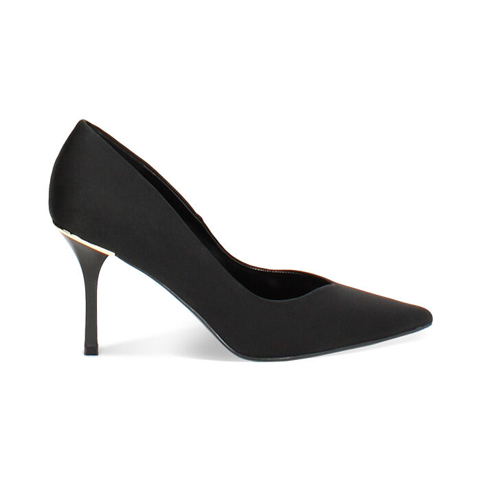 Décolleté nere in tessuto, tacco 8,5 cm, Primadonna, 242162811LYNERO038