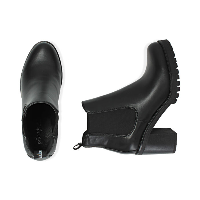 Botines Chelsea para mujer negro, tacón 8 cm | Primadonna Collection