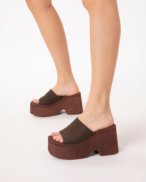 Sandali mare testa di moro tacco 9,5 cm, DK BROWN