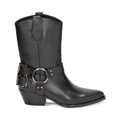 Botines negros de cuero, Primadonna, 23N550019PENERO035, 001 preview