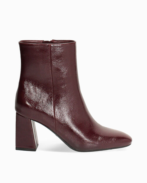 Bordeaux ankle boots 8 cm heel, BURGUNDY
