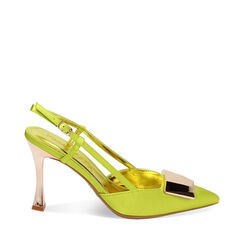 Décolleté slingback cedro in raso, tacco 9,5 cm, 232102608RSCEDR036, 001a