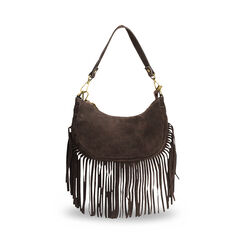 Mini bag testa di moro in camoscio con frange, Primadonna, 260804328CMMOROUNI, 001a
