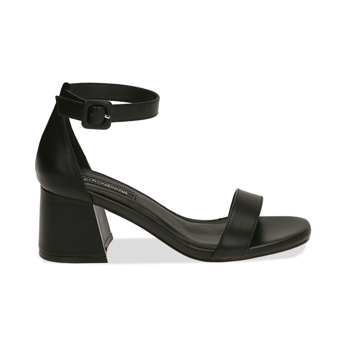 Sandali neri, tacco 6 cm | Primadonna Collection