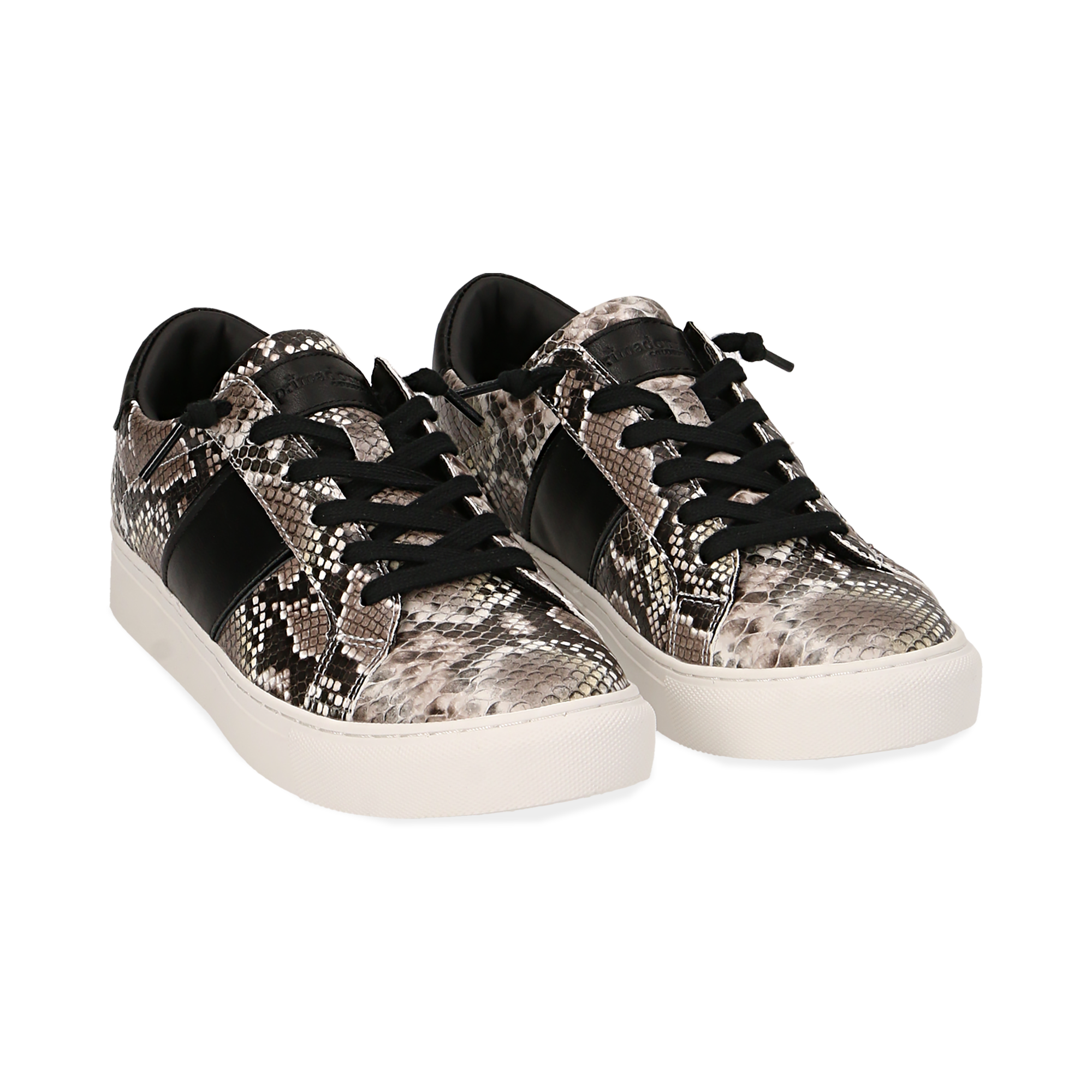 Sneakers bianco/nere stampa pitone | Primadonna Collection