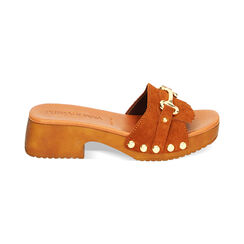 Zoccoli cognac in camoscio, Ultime occasioni, 234393820CMCOGN035, 001 preview